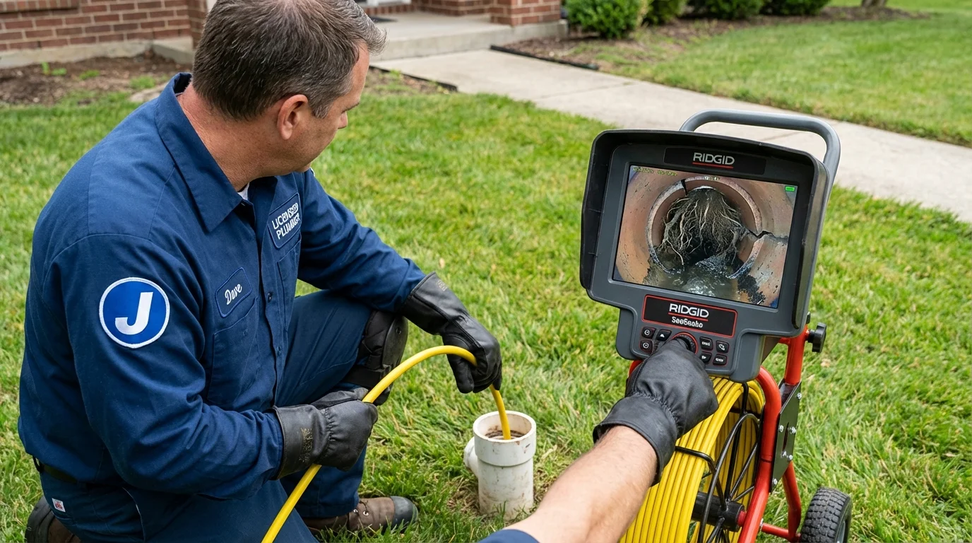 Sewer camera inspection being performed by Johns Plumbing LLC in Tomahawk